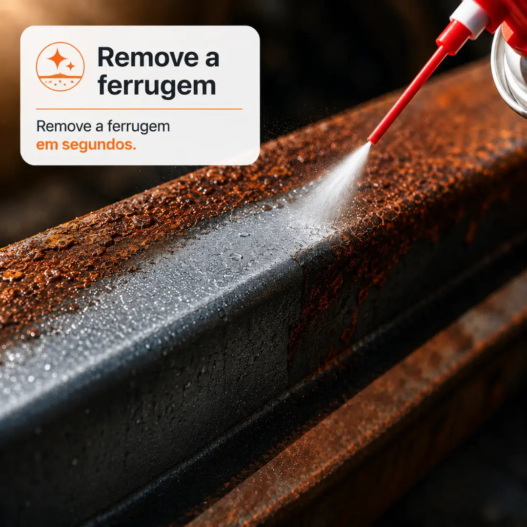 Ferrugem Zero - Spray 3 em 1, Removedor de Ferrugem, Anti Ferrugem e Lubrificante (COMPRE 1 LEVE 4)