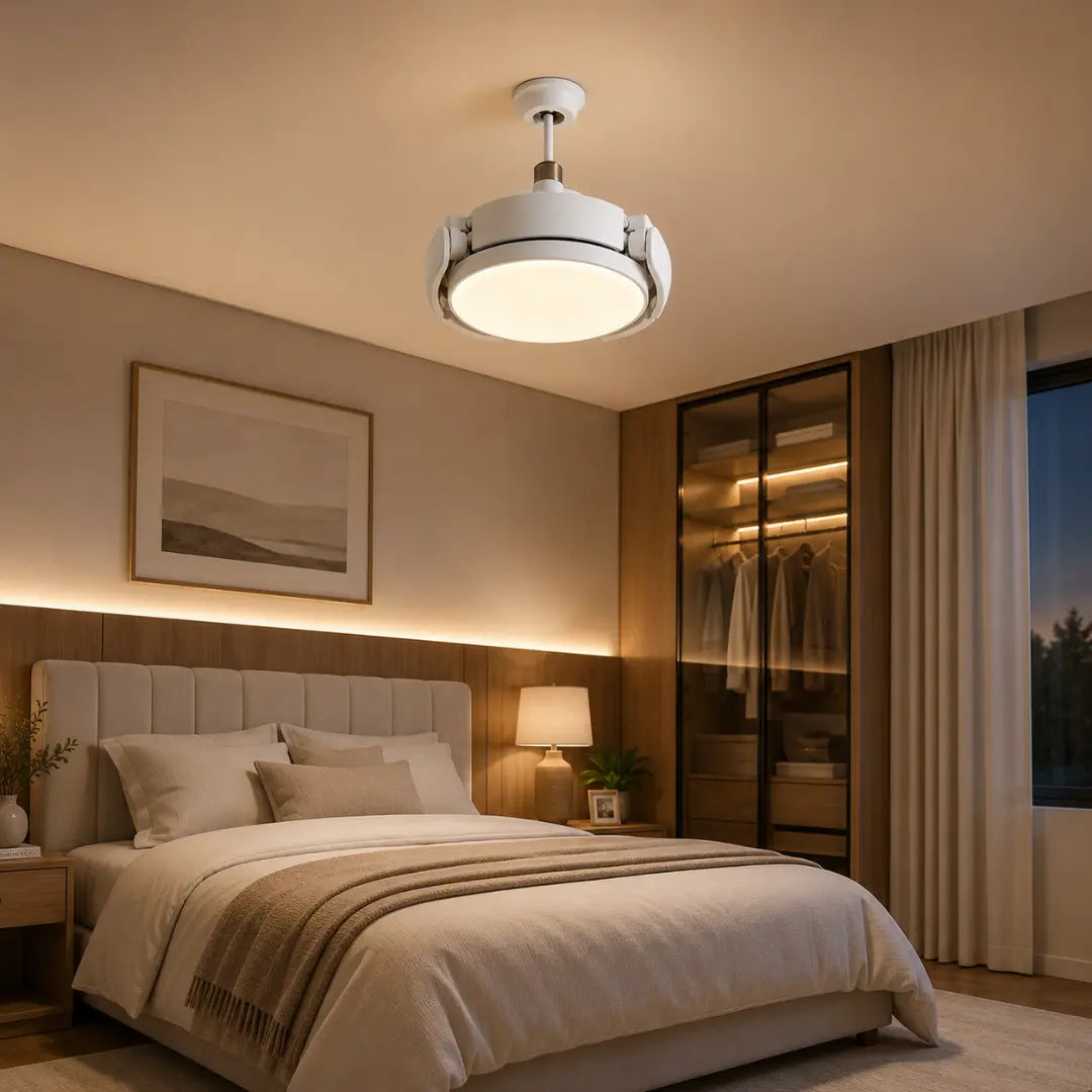 LumiVento  - Luminária de Teto com Ventiladores Retráteis Integrados