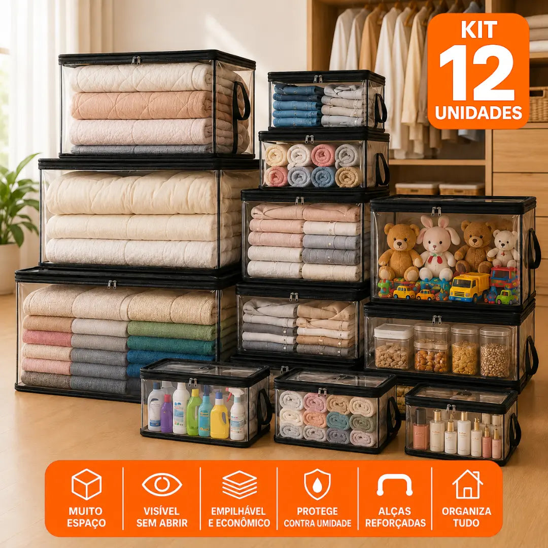 Kit Caixas MaxBox - Organizadoras e Empilhável