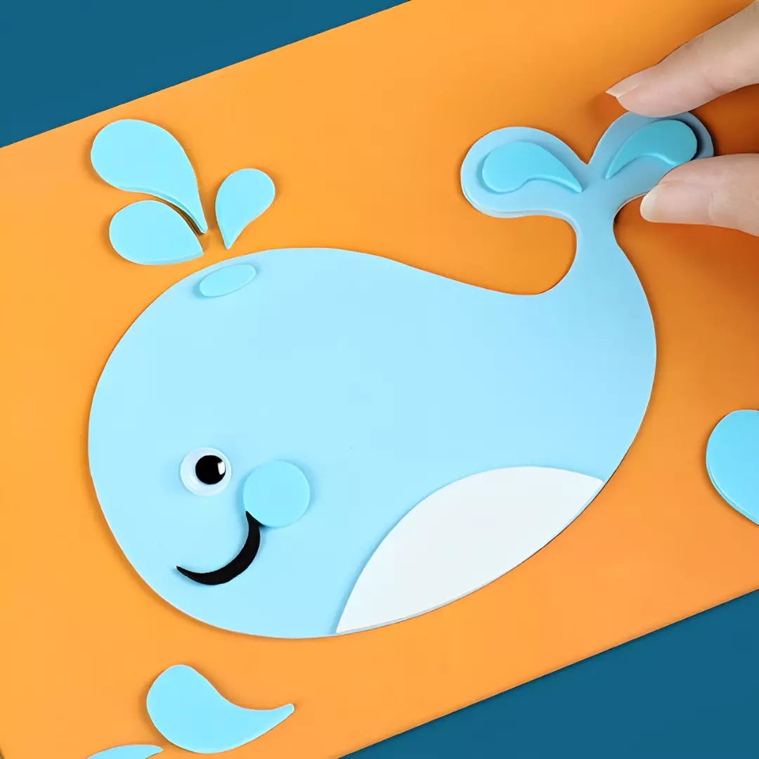 Kit com 12 Quebra-Cabeças Paper Zoo de Adesivos 3D - Educativo