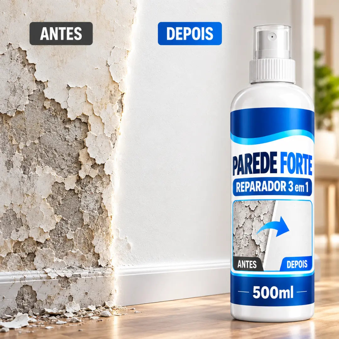 Parede Forte - Reparador 3 em 1, Anti-Pó, Anti-Esfarelamento e Fortalecedor de Paredes (COMPRE 1 LEVE 4)